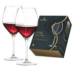 Palavino Aerator Stemmed Wine Glasses (Set of 2 - 17oz) - Italian Crystal, Sommelier Tested - Full-Body Shaped for Richer Aerating Taste and Faster Settling Experience