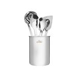 All-Clad Professional Stainless Steel Kitchen Gadgets and Caddy 6 Piece Kitchen Tools,Silver