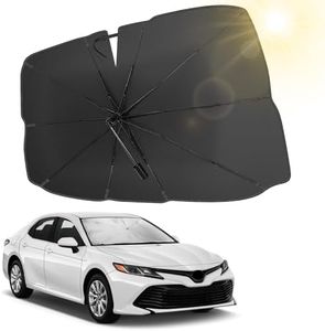 JOYTUTUS Windshield Sun Shade Umbrella, Upgraded 360° Rotation Bendable Shaft Handle, Foldable for Mini Car/Hatchback, Automotive Interior Sun Protection, UV Rays Block