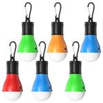 Vdealen LED Tent Lantern Lamp Emergency Light Battery Powered Waterproof Portable Bulb for Hiking Fishing Camping Household Car Repairing - 6 Pack (Red,Yellow,Blue,Blue,Green,Green)