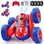 Spider Remote Control Car for Boys 4-7,2.4GHZ 4WD Off Road Racing RC Cars with Light, 360° Flips Rotating Rechargeable RC Stunt Car Toys for Boy Girl Age 4-6 5-7 6-8 8-12 Birthday Gifts