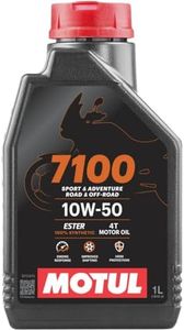 Motul 7100 4T API SN Fully Synthetic Ester Petrol Engine Oil for Bikes, 10W50 - 1L