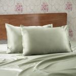 Wakefit Satin Pillow Covers for Hair and Skin | Pista | Set of 4 (27 x 17 inches) | 144 TC