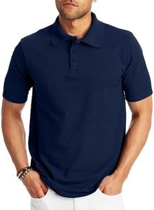 Hanes Men's Short Sleeve X-Temp W/FreshIQ Polo, Navy, X-Large