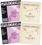 Thomastik-Infeld Spirocore Tungsten and Larsen Cello Set - Cello Strings 4/4 Full Set - Larsen A and D - Spirocore Tungsten Wound G and Single C String - Made in Vienna - Solo