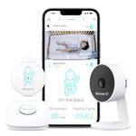 Sense-U Baby Monitor 1080p Audio Camera, Video Monitor Notifies for No Abdominal Movement, Rollover, High/Low Temp, Detected Motion with Night Vision