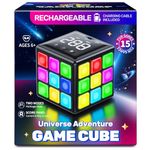 Anoawens Rechargeable Game Cube, Kid Toys with 15 Games, Fun Brain Memory & Speed Games for Kids, Christmas Birthday Gifts for Boys Girls Ages 6-12+ Years Old (Black)