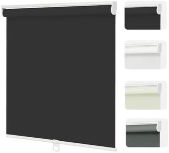 Changshade Blackout Roller Shades Cordless for Windows, 100% Room Darkening Window Blinds for Bedroom, Thermal Insulated UV Protection, Easy Install Pull Down Shades for Home,70Wx72H,Black