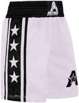 Anthem Athletics Classic Boxing Shorts - Machine Washable Boxing Trunks for Men & Women - White & Black - Small