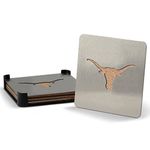 YouTheFan NCAA Texas Longhorns 4-Piece Stainless Steel Boaster Drink Coaster