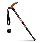 BAITER Walking Stick, T-Shaped Handle, Retractable Aviation Aluminum Alloy, Adjustable Telescopic Pole, Anti Shock, Black