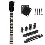 Guitar Neck 22 Fret With Tune-o-matic Bridge Tailpiece Neck Plate For Electric Guitar Parts Replacement (Black)