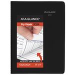 AT-A-GLANCE 2024 Weekly Planner, DayMinder, Quarter-Hourly Appointment Book, 8" x 11", Large, Black (G5200024)