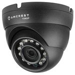 Amcrest 1080P 1920 TVL Dome Weatherproof IP66 Camera with 20 LEDs for Night Vision, Long Distance Range up to 984ft, 1 Year Warranty, and More (Black) - Power supply and coaxial video cable are NOT INCLUDED