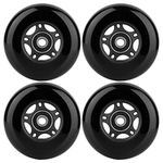 WHEELCOME Inline Skate Wheels with Bearings ABEC-9 and Floating Spacers for Blades Roller Hockey Skates, 85A Indoor & Outdoor, 64mm/70mm/72mm/76mm/80mm Dia, 4-Pack (Black, 64mm)