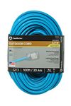 Southwire 02579-0H 100-Foot 12/3 Neon Outdoor Extension Cord, Bright Blue