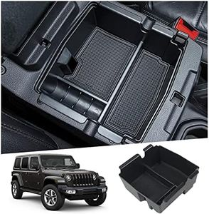 Ruiya pour 2018-2024 Jeep Wrangler JL/Gladiator JT Console de Rangement, Organisateur d'Accoudoirs pour Console Centrale Console Accoudoirs Compartiment de Rangement Accessoires Wrangler