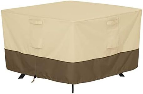 Classic Accessories Veranda Water-Resistant 40 Inch Square Patio Table Cover, Outdoor Table Cover