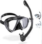 Cressi Big Eyes+Alpha Ultra Dry Combo Black/Black - Combo Set Mask + Snorkel UD for Diving and Snorkelling, Black/Black, One Size, Adults
