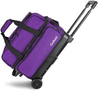 Goloni Double Roller 2 Ball Bowling Bag with Separate Shoe Compartment,2 Ball Bowling Bag with Wheels,Retractable Handle Extends to 40"