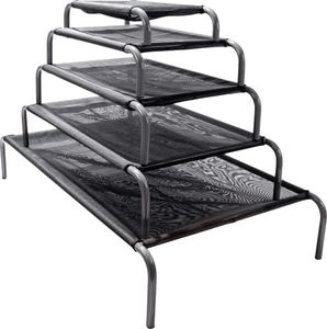 AK-9 Elevated Raised Dog Bed | Washable Coated Polyester Mesh Topper | Outdoor Dog Bed | Heavy Duty Coated Steel Frame | Orthopaedic Platform Keeps Pet Cool | Large: 89cm x 59cm x 20cm