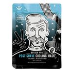 BARBER PRO Post Shave Cooling Face Mask with Anti-Aging Collagen |, Aloe Vera, Tea Tree, & Charcoal | Mens Face Mask Beauty | Tissue Mask