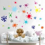 Amimagen 29pcs Colorful Paint Splatter Wall Stickers - Graffiti Painting Splotches Wall Decals - Nursery Kids Baby Girls Boys Room Daycare Kindergarten Playroom Classroom Wall Decor