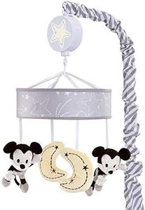 Lambs & Ivy Disney Baby Mickey Mouse Musical Baby Crib Mobile, Gray/Yellow