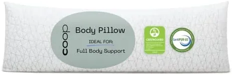 Coop Home Goods Total Body Pillow with Adjustable Shredded Memory Foam ? Perfect Pillow to Snuggle During Pregnancy - Washable -20x54- Bamboo Derived Viscose Rayon and Polyester Blend Cover -