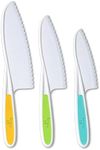 Tovla Jr. Knives for Kids 3-Piece Kitchen Cooking and Baking Knife Set: Montessori Children's Knives in 3 Sizes & Colors/Firm Grip, Serrated Edges, BPA-Free Kids' Toddler Knives (colors vary)