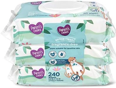 Parents Choice Baby Wipes, Fragrance Free, Quilted Soft, 240ct.