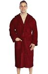 Hooded Terry Bathrobe Unisex, 100% Combed Pure Turkish Cotton, Made in Turkey … (Burgundy)