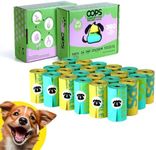 OOPS Compostable Dog Poop Bags, Certified Compostable, Unscented 360 Counts 24 Rolls Pet Waste Bags, Strong Extra Thick Leak Proof Poo Bag Rolls for Dogs and Cats, 22 x 33 CM, Yellow/Green