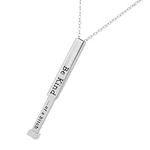 Be Kind of A B Necklace - 3d Engraving Vertical Bar Necklace, Be Kind...of A Bitch - Hidden Message Necklace Matryoshka Gold Jewelry, Choker Necklace Best Friend Female Birthday Gifts for Woman Her Men (steel)