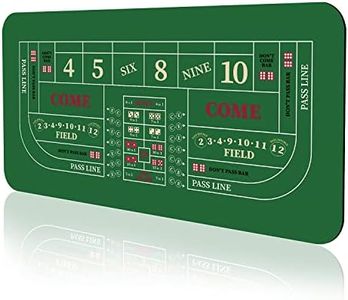 YUZPKRSI 70" x 35" Portable Professional Casino Craps Tabletop Layout Mat with Carrying Bag, Non-Slip Rubber Craps Dice Game Layout Table Top Cover for Parties, Home Entertainment, Game Night