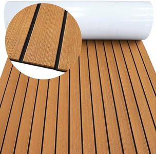 HZCHIONE EVA Foam Boat Decking Flooring 94x45, Faux Teak Boat Marine Carpet Boat Floor Non-Slip Self-Adhesive Foam Boat Floor Mat Rolls Sheet for Motorboat RV Yacht Kayak Deck Helm Pad