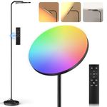 SIBRILLE RGB Floor Lamp, 36W Bright LED Standing Lamp, Stepless Dimming Color Changing Torchiere Floor Lamps with Remote, 350°Rotating Modern Tall Floor Lamp for Living Room, Bedroom, Gaming Room