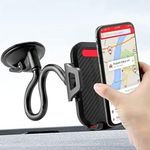 LEEMASING 360 Degree Car Dash Windshield Mount Cradle Holder Stand Gooseneck Long Arm Strong Suction Compatible with iPhone 12 11 Pro XS Max SE 8 Samsung S21 S20