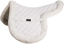 Equinavia Eidsvoll Shaped English Saddle Pad for Show Jumping with Ultra Fleece Trim - White - L