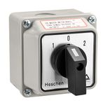 Heschen Universal Rotary Cam Selector Changeover Switch, SZW26-20/D202.2D, 660V 20A, ON-Off-ON, 3 Position 2 Phase 8 Terminals, with Master Switch Exterior Box (Standard Box)