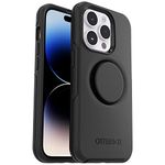 OtterBox iPhone 14 Pro Max (ONLY) Otter + Pop Symmetry Series Case - Black, Integrated PopSockets PopGrip, Slim, Pocket-Friendly, Raised Edges Protect Camera & Screen