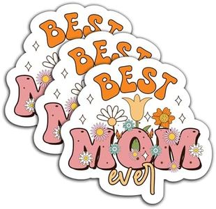 (3Pcs) Best Mom Ever Sticker Mother's Day Gifts Die Cut Waterproof Vinyl Decals for Mom Mama Mommy Grandma Decoration for Phones, Books, Laptops, Waterbottles, Tumblers,Cups, Kindles 3 x 2.8 Inch