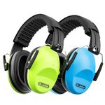 Dr.meter Kids Noise Cancelling Headphones for 2PACK, 27.4SNR Toddler Ear Protection Ear Muffs for Kid Hearing Protection, Noise Reduction in Monster Jam, Concerts, Fireworks, Autism Green & Blue