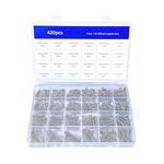 CREEYA 420PCS Small Compression Springs Assortment Kits, 24 sizes Compression Springs, length 1cm 1.5cm 2cm 3cm, diameter 5mm 6mm 7mm, 6 different elasticities mini Compression Springs for DIY Repair