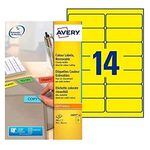 Avery Zweckform L6057-20 Labels Yellow 99.1 x 38.1 mm 20 Sheets