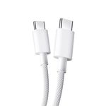 Xiaomi Mi Original HyperCharge 60W Braided Type C to Type C Cable for Smartphones, Tablets, Laptops, Macbook & other Type C devices, 480Mbps Data Sync (White)