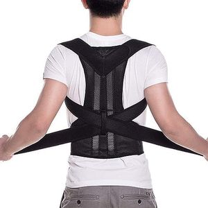 Plus Size Adjustable Posture Corrector Scoliosis Back Brace Spine Support Corset Shoulder Neck Clavicle Support Alloy Bar Posture Trainer Full Back Support Belt For Men And Women (Color : Black, Siz