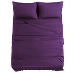 JOLLYVOGUE King Size Bed Sheet Set, Purple 4 Pieces Bed Sheets Set with Deep Pocket, Soft Breathable & Cooling - Resists Shrinkage & Fading Bedding - Easy Care