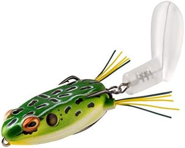 BOOYAH Toad Runner Jr Topwater Bass Fishing Hollow Body Frog Lure with Weedless Hooks, Leopard Frog