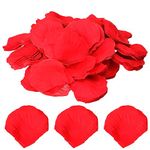 1000Pcs Rose Petals Artificial Flower Petals Faux Rose Petal Flower Petal Fake Flowers Petals for Valentine's Day Romantic Night Birthday Anniversary Wedding Table Decor (Red)